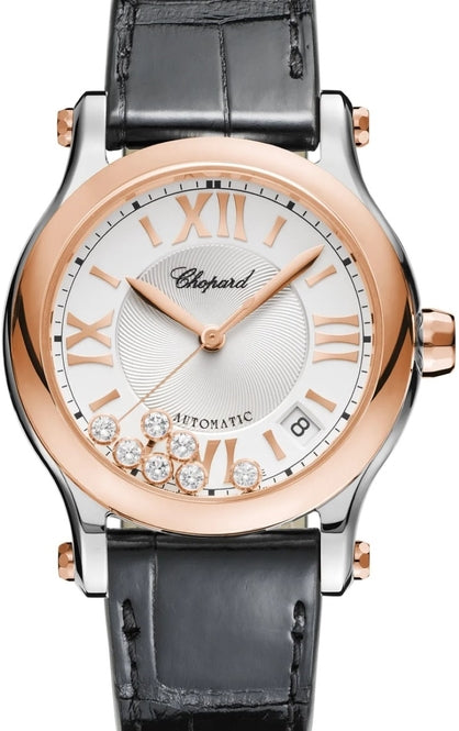 Chopard Happy Sport Srebrny 36 mm Złoto/Stal