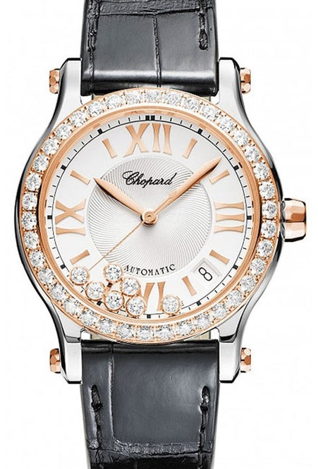 Chopard Happy Sport Srebrny 36 mm Złoto/Stal