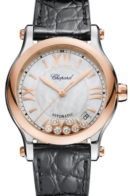 Chopard Happy Sport Srebrny 36 mm Złoto/Stal