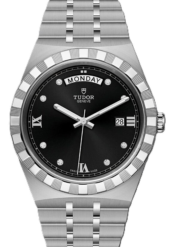 Tudor Royal Czarny 41 mm Stal