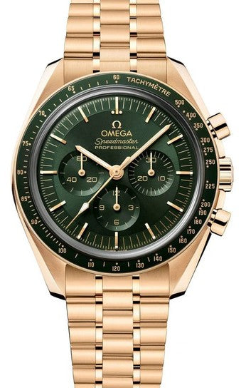 Omega Speedmaster Moonwatch Zielony 42 mm Zolte zloto