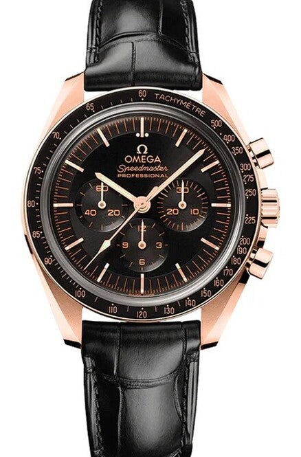 Omega Speedmaster Moonwatch Czarny 42 mm Zloto rozowe
