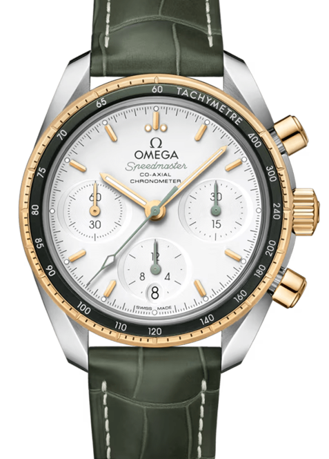 Omega Speedmaster 38 mm Zloto/Stal Biały