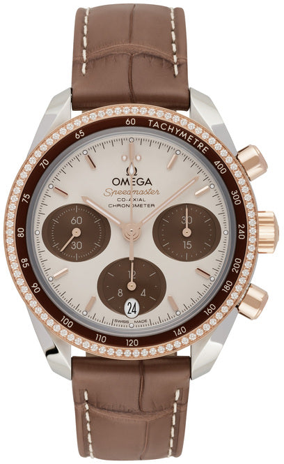 Omega Speedmaster Co-Axial 38mm Brązowy Stal‑Złoto Sedna