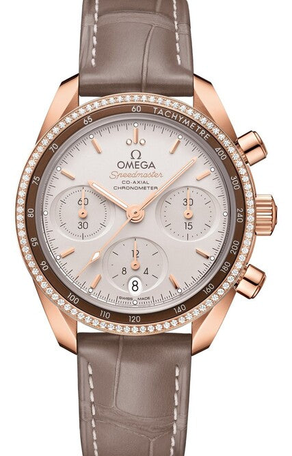 Omega Speedmaster Co-Axial 38mm Srebrny Złoto Sedna