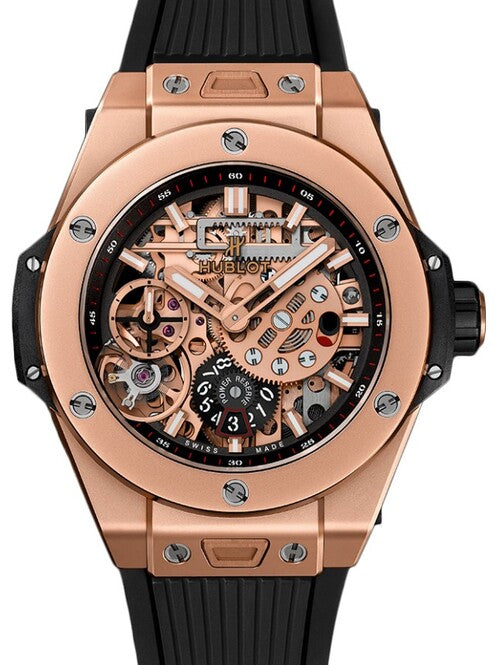 Hublot Big Bang Meca-10 Szkieletowany 45 mm Złoto różowe