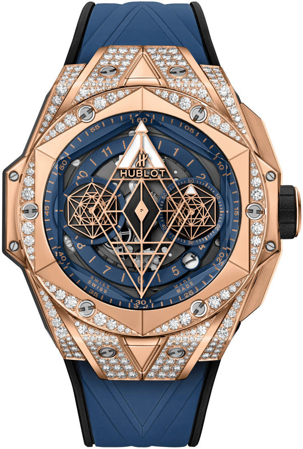 Hublot Big Bang Sang Bleu Niebieski 45mm Złoto różowe