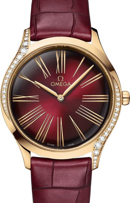 Omega De Ville Trésor 36 mm Zloto rozoweCzerwony