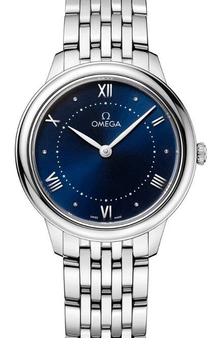 Omega De Ville Prestige 30 mm Stal Niebieski