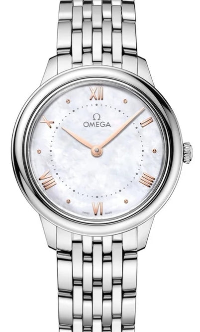 Omega De Ville Prestige 30 mm Stal Masa perlowa