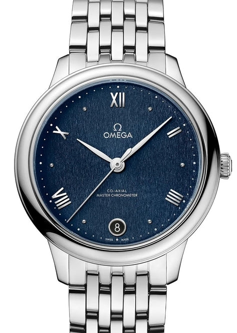 Omega De Ville Co-Axial 34 mm Stal Niebieski
