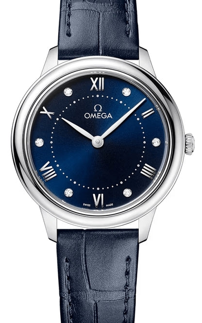 Omega De Ville Prestige 30 mm Stal Niebieski