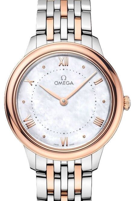 Omega De Ville Prestige 30 mm Zloto/Stal Masa perlowa