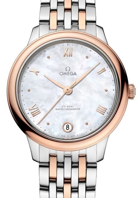 Omega De Ville Prestige 34 mm Zloto/Stal Masa perlowa