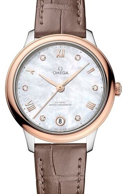Omega De Ville Prestige 34 mm Zloto/Stal Masa perlowa