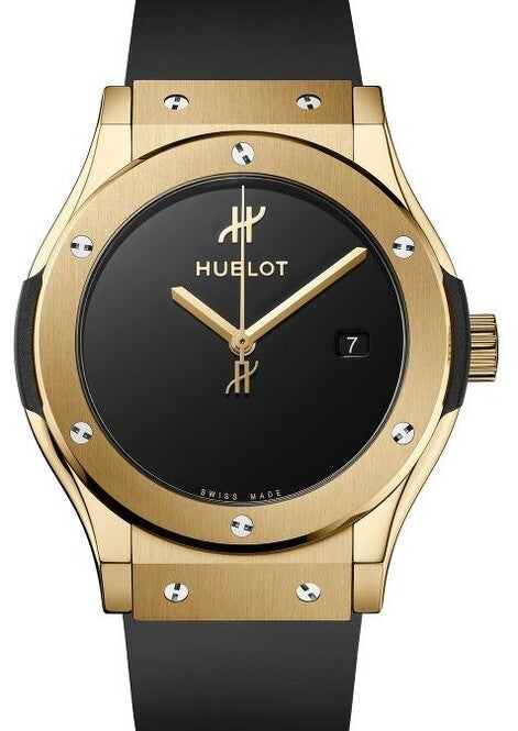 Hublot Classic Fusion Czarny 42 mm Żółte złoto