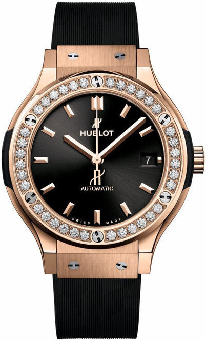 Hublot Classic Fusion Czarny 38 mm Złoto różowe