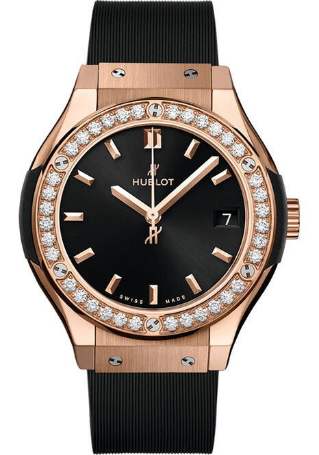 Hublot Classic Fusion Czarny 33 mm Złoto różowe