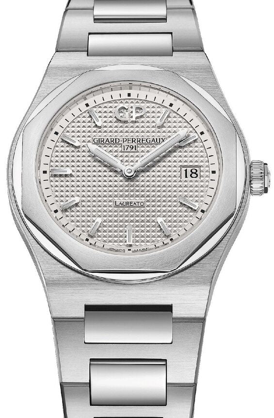 Girard Perregaux Laureato Srebrny 34 mm Stal