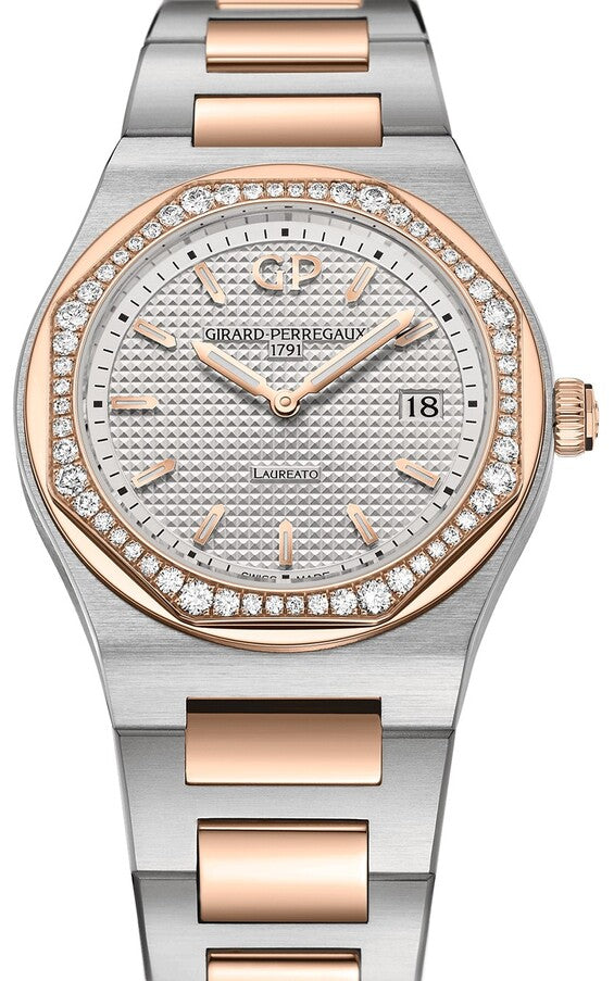 Girard Perregaux Laureato Srebrny 34 mm Złoto/Stal