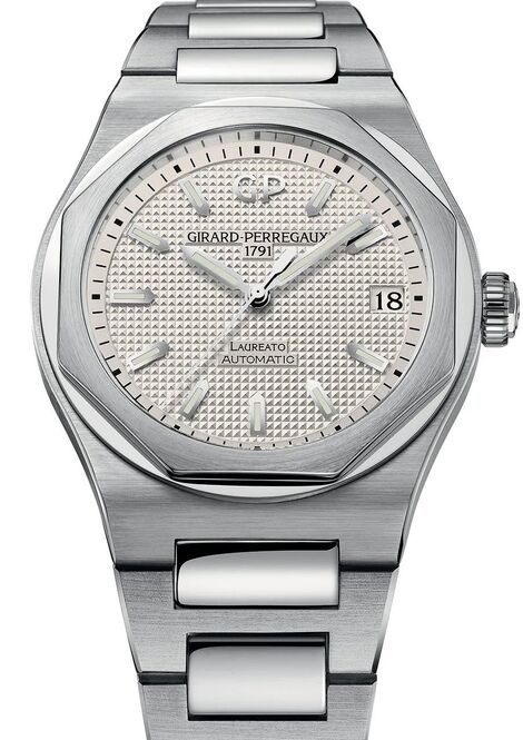 Girard Perregaux Laureato Srebrny 42 mm Stal
