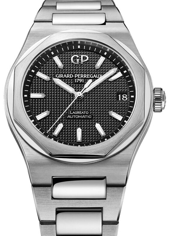 Girard Perregaux Laureato Czarny 42 mm Stal