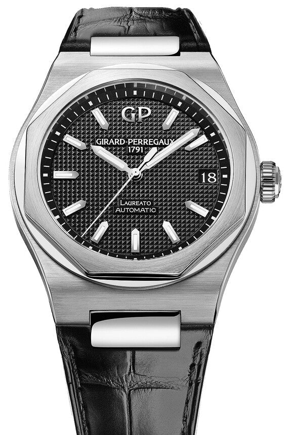 Girard Perregaux Laureato Czarny 42 mm Stal