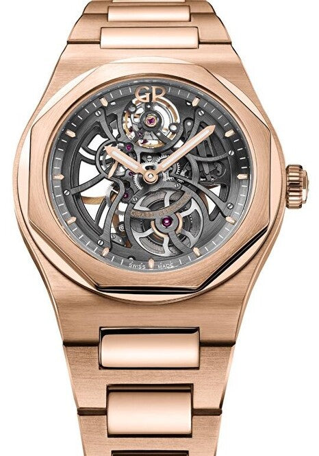 Girard Perregaux Laureato Czarny 42 mm Złoto różowe