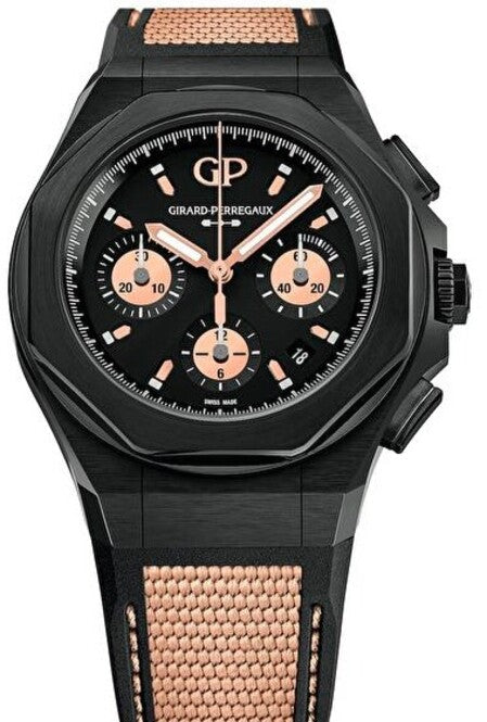 Girard Perregaux Laureato Czarny 44 mm Tytan