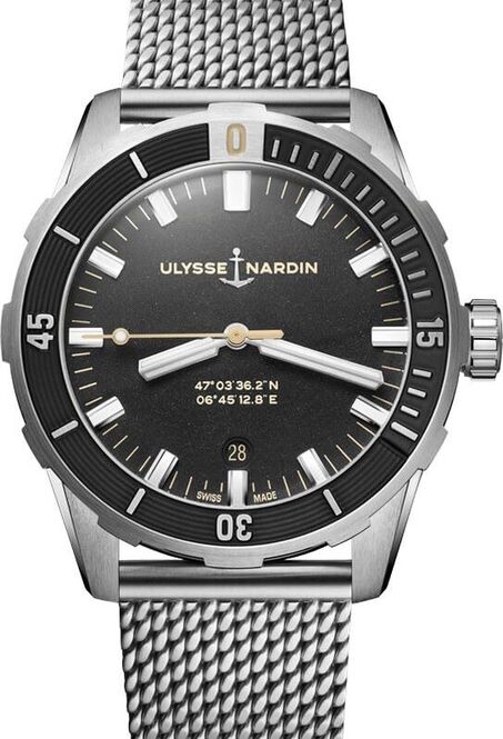 Ulysse Nardin Diver Czarny 42 mm Stal