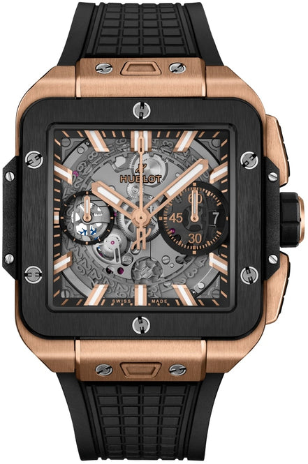 Hublot Square Bang Szkieletowany 42 mm Złoto różowe