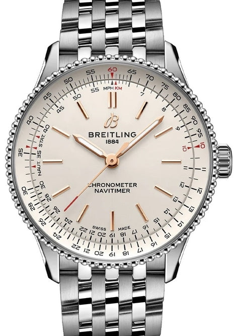 Breitling Navitimer Srebrny 36 mm Stal