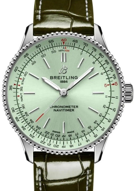 Breitling Navitimer Zielony 36 mm Stal