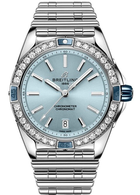 Breitling Chronomat Niebieski 38mm Stal