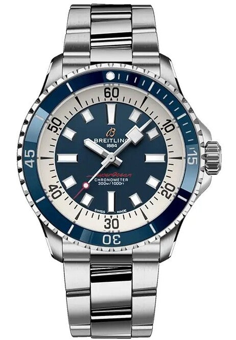 Breitling Superocean Niebieski 42mm Stal