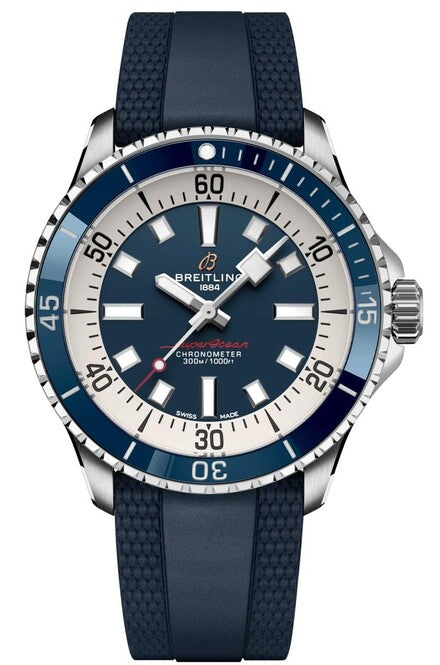 Breitling Superocean Niebieski 42mm Stal