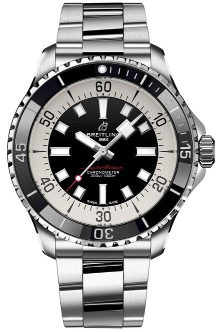 Breitling Superocean Czarny 44mm Stal