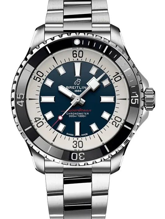 Breitling Superocean Niebieski 44mm Stal