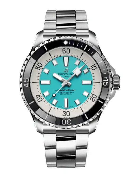 Breitling Superocean Niebieski 44mm Stal
