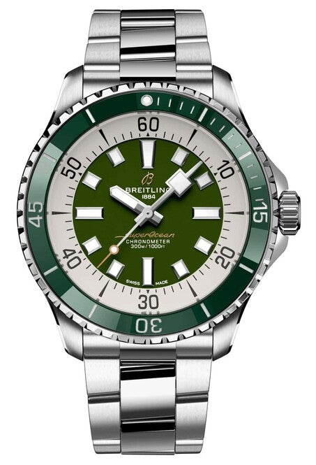 Breitling Superocean Zielony 44mm Stal