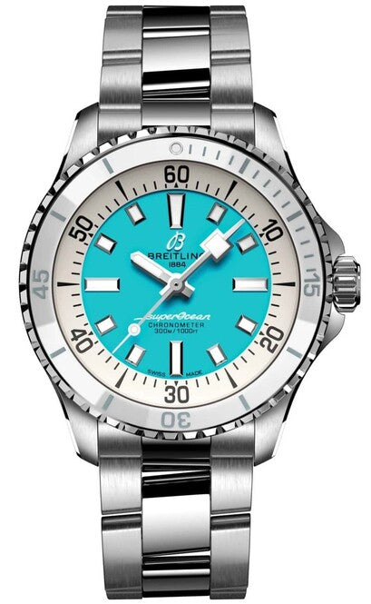 Breitling Superocean Niebieski 36mm Stal