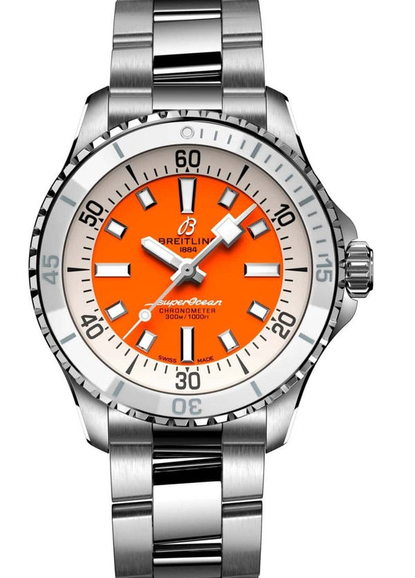 Breitling Superocean Pomaranczowy 36mm Stal