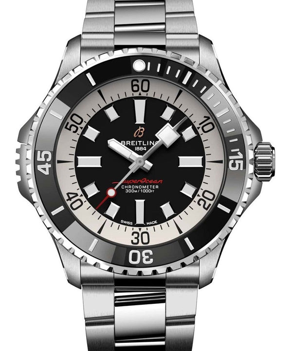 Breitling Superocean Czarny 46mm Stal