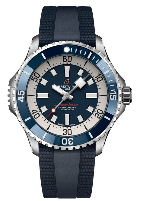 Breitling Superocean Niebieski 46mm Stal