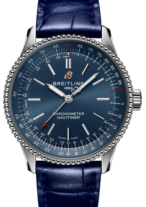 Breitling Navitime Niebieski 35 mm Stal