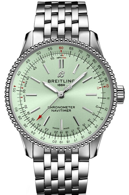 Breitling Navitimer Zielony 35mm Stal