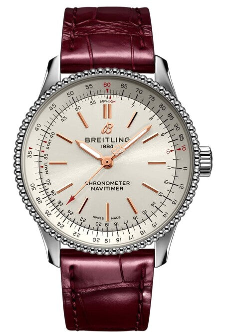 Breitling Navitimer Srebrny 35mm Stal