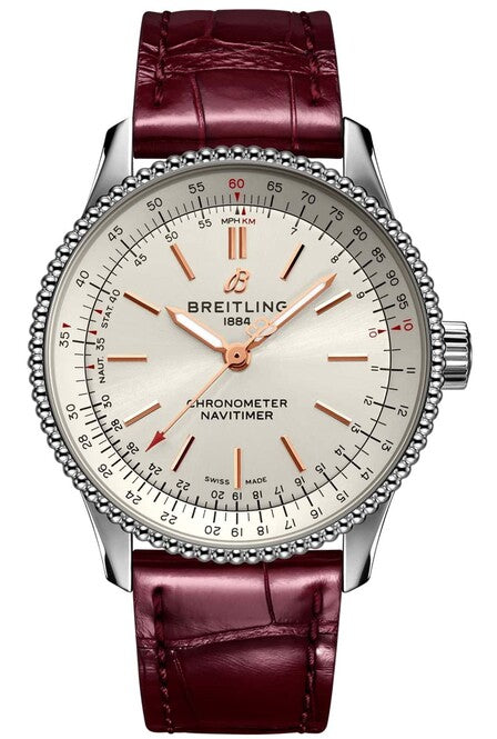 Breitling Navitimer Srebrny 35mm Stal
