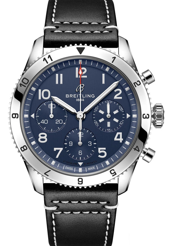 Breitling Classic AVI Niebieski 42mm Stal