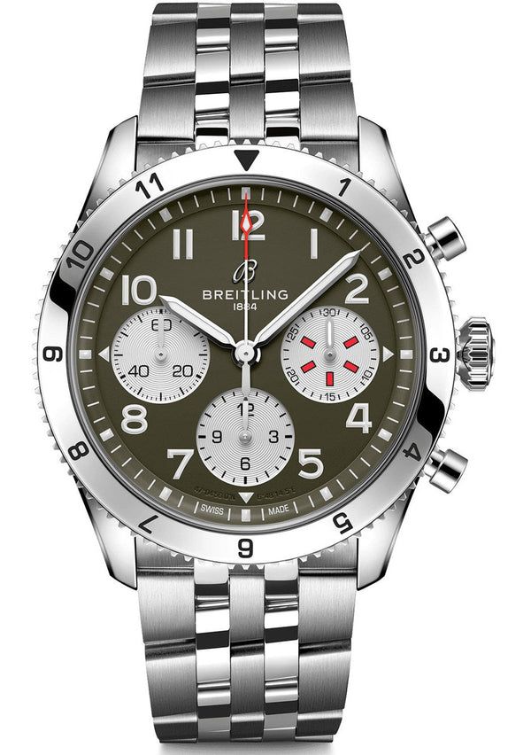 Breitling Classic AVI Zielony 42mm Stal